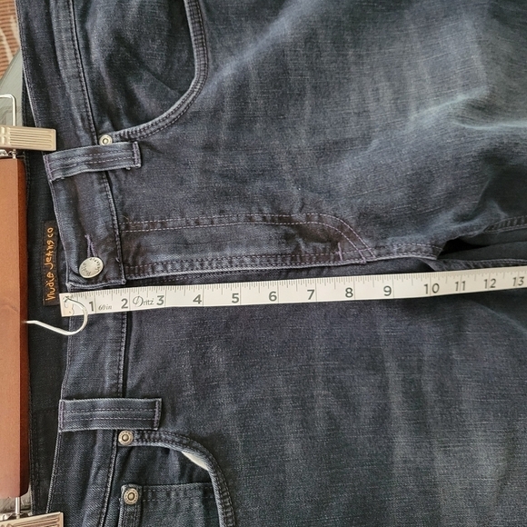 Nudie Jeans Dark Wash Organic Cotton Mens Slim Thin Finn Denim Jeans - Picture 12 of 16